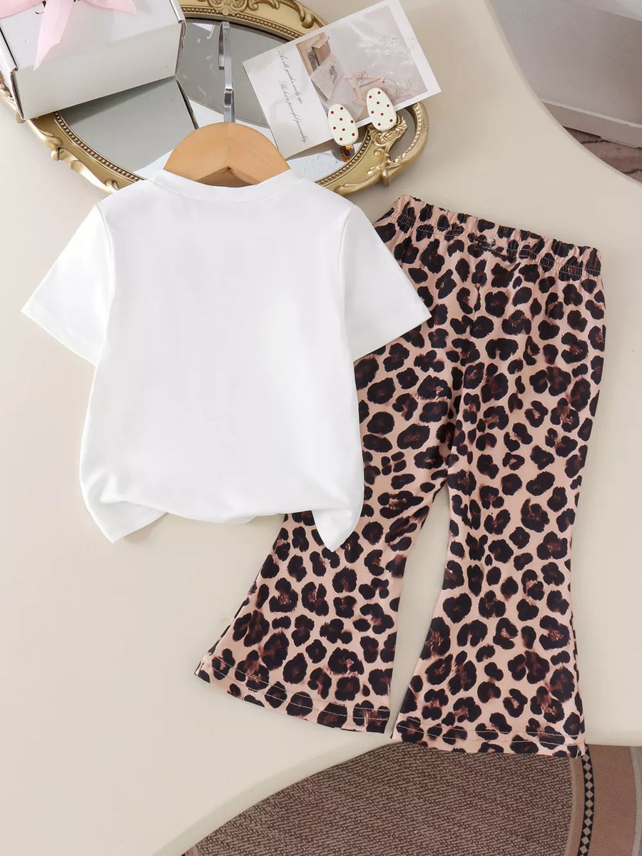 Children's Cherry Leopard Tee And Flare Pants Set option 5