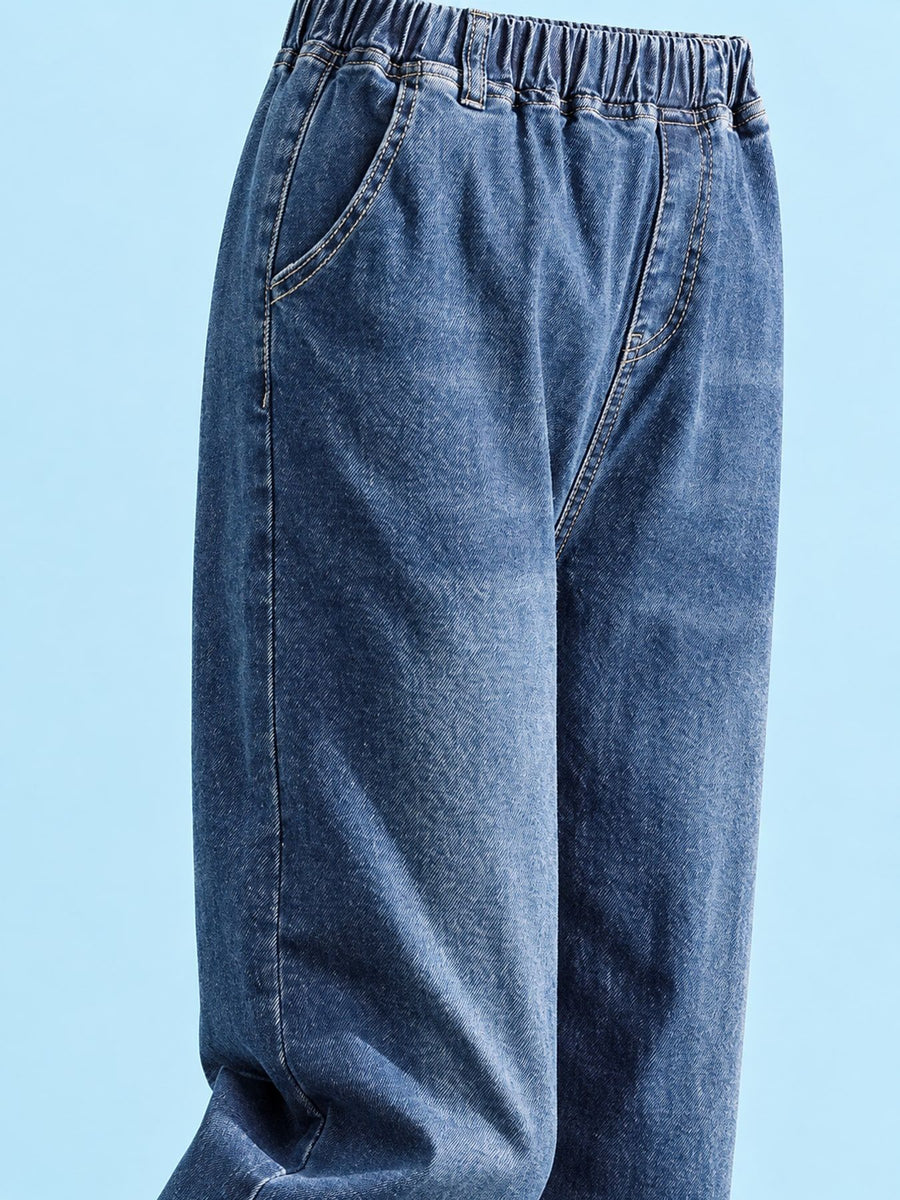 medium wash denim jeans