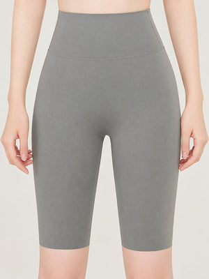 High-Waisted Seamless Compression Active Shorts in Dark Coffee with high-waisted
