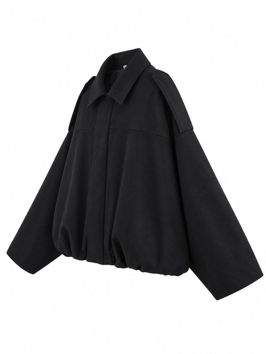 Polyester 100% Care instructions: Hand wash cold bomber jacket in Coffee Brown with oversized silhouette