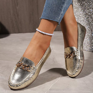 loafers in Silver with round toe and not applicable