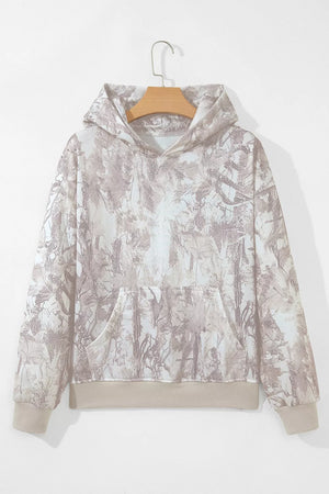 athleisure pullover hoodie in Light Gray with hooded