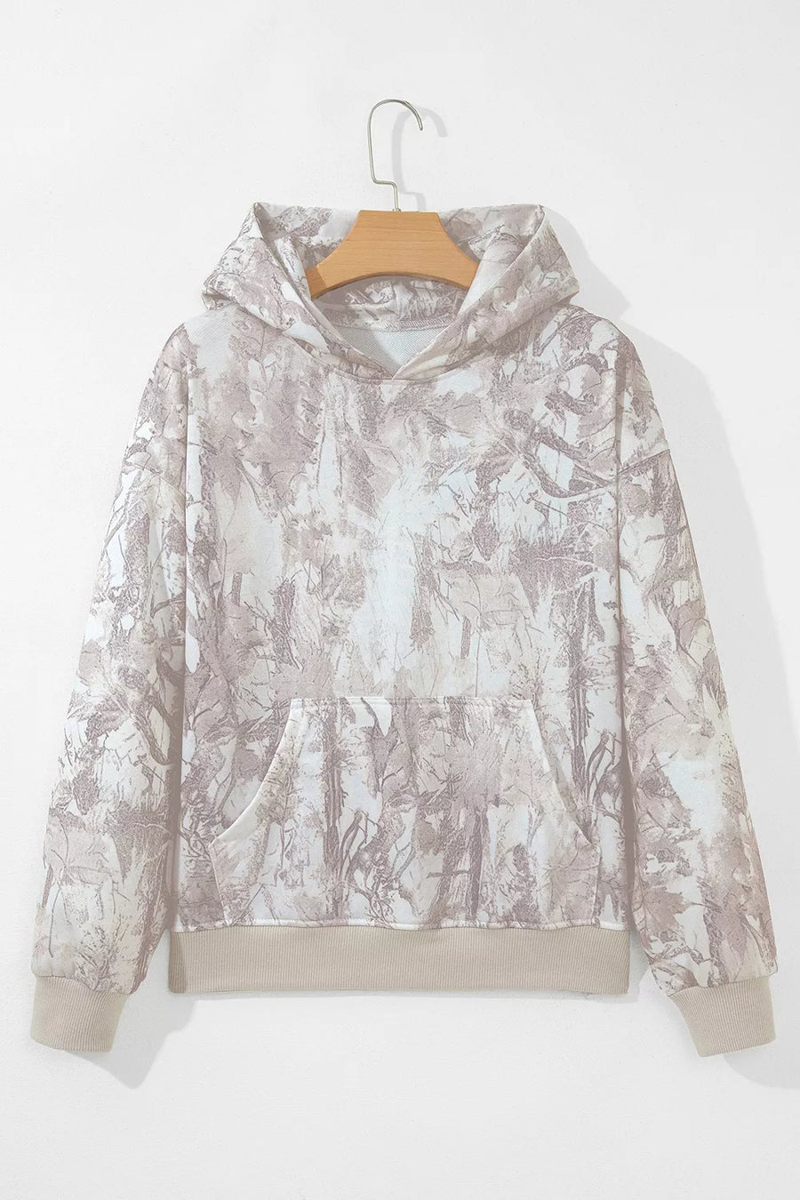 athleisure pullover hoodie in Light Gray with hooded