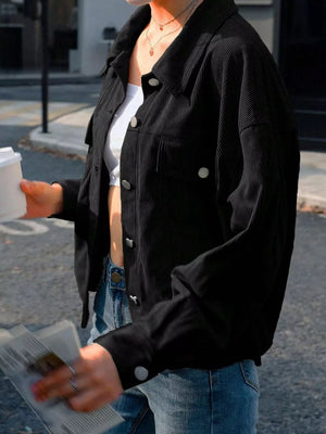 casual shacket in cream with collared