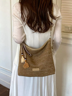 Tassel Woven Crossbody Bag option 7