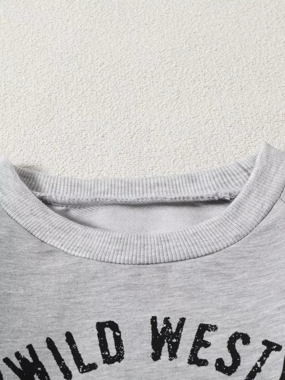 Children's Graphic Round Neck Sweatshirt in Light Gray