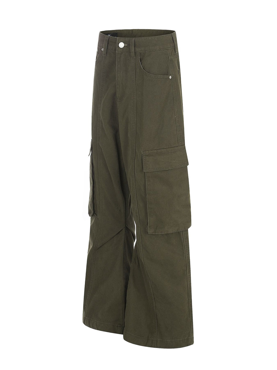 95%polyester,5%spandex Care instructions: Machine wash cold cargo pants in Army Green with relaxed silhouette