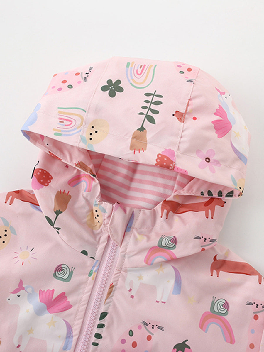 Blush Pink windbreaker featuring hooded and floral