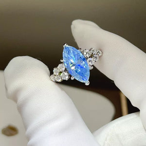 925 Sterling Silver Marquise Solitaire Moissanite Ring option 4