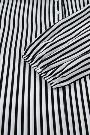 Striped Half Sleeve Button-up Shirt option 8