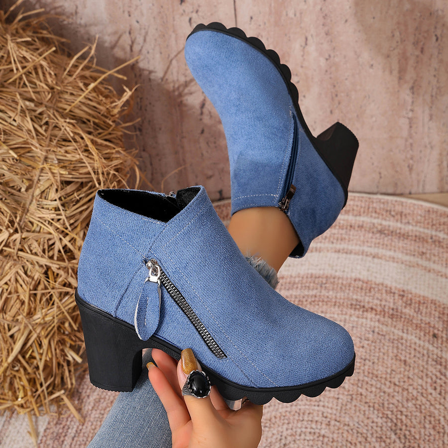 Polyester,Rubber Imported Size &amp boots in Blue with ankle boot silhouette
