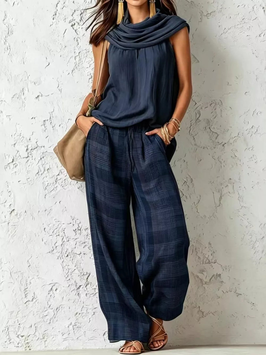 two-piece set in Red with drawstring and full-length