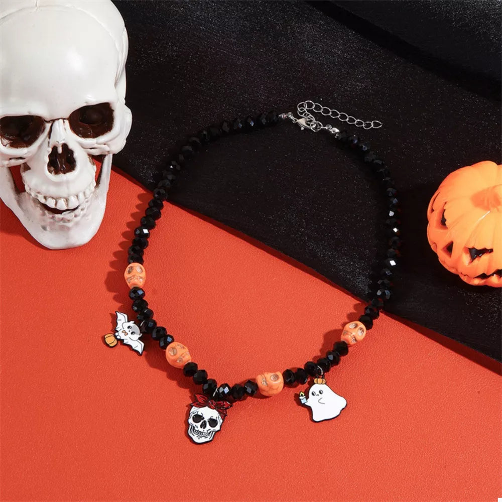 necklace in black featuring charm details and straight fit