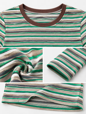 white t-shirt with pullover and striped