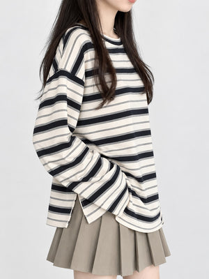Polyester 90% (inclusive)&amp t-shirt in Green-Striped with oversized silhouette