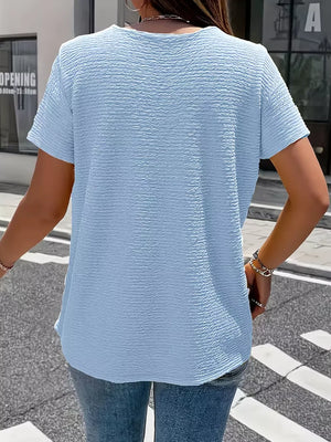Light Blue regular blouse with collared