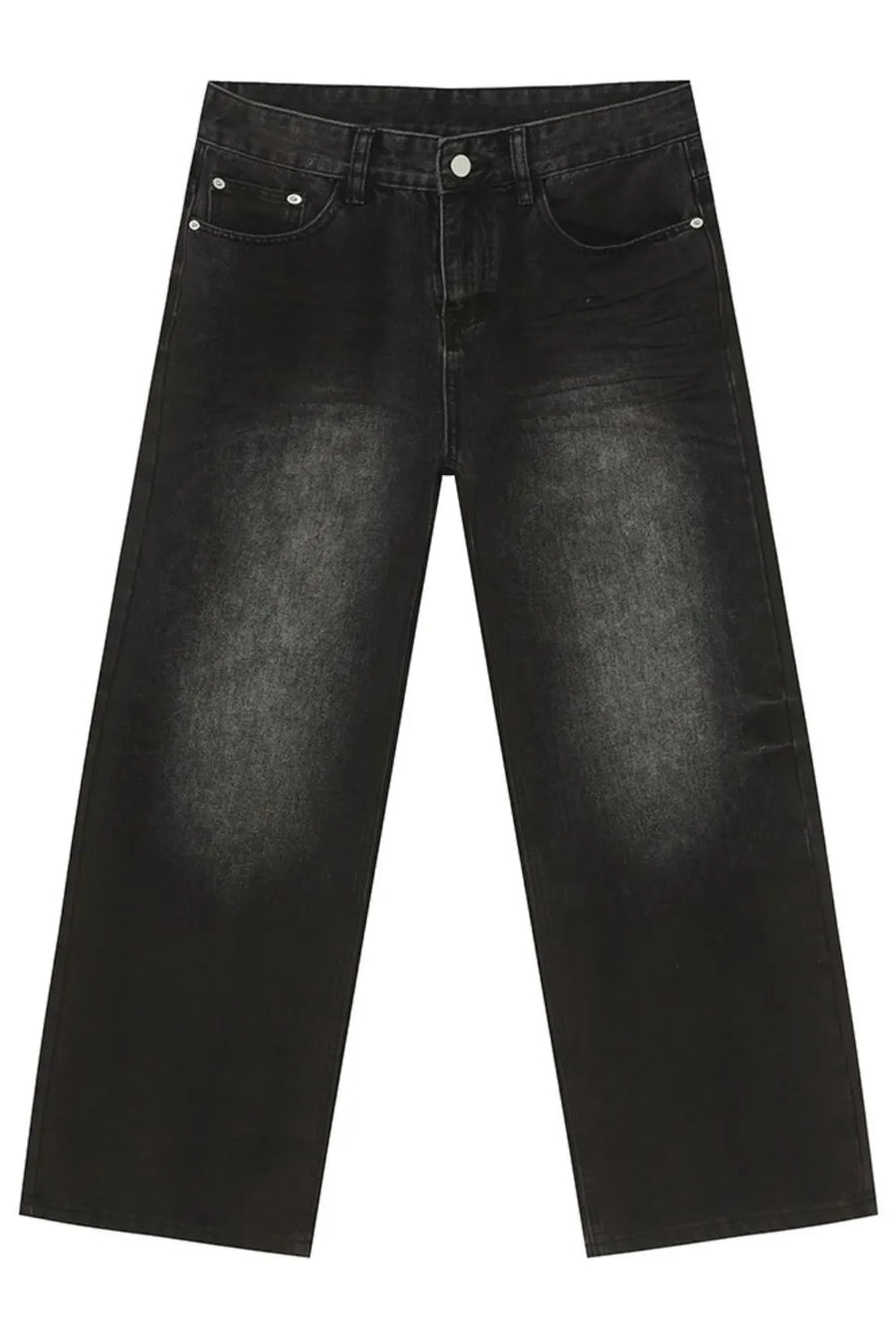 Pocketed high rise slouchy denim jeans in dark wash with a relaxed fit.