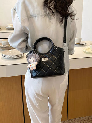 crossbody bag featuring quilted in Black with PU Leather Imported Size &amp texture