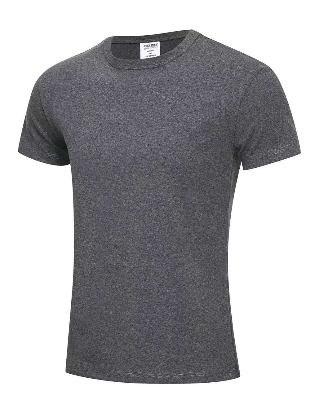 Crew-neck Short-sleeve Top in Dark Gray