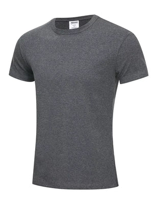 Crew-neck Short-sleeve Top in Dark Gray