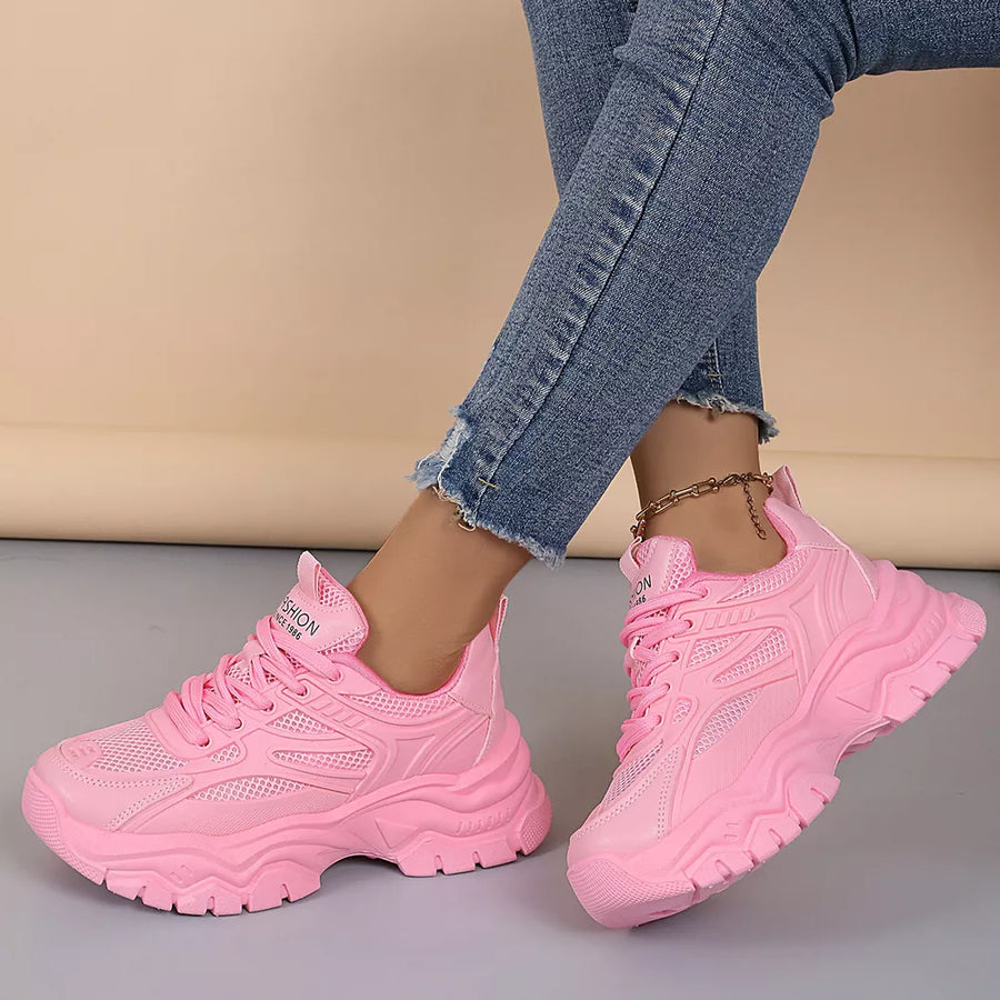 Mesh, Rubber Imported Size &amp athletic shoes in Purple with chunky platform silhouette