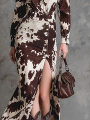 cream shirt dress with maxi and button-front