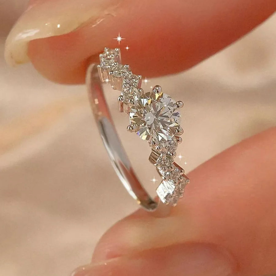 clear ring featuring adjustable and geometric