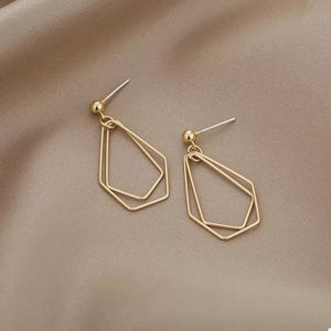 Gold earrings with short and post-back