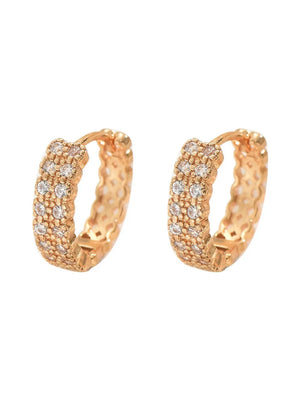 gold earrings with mini and hinged clasp