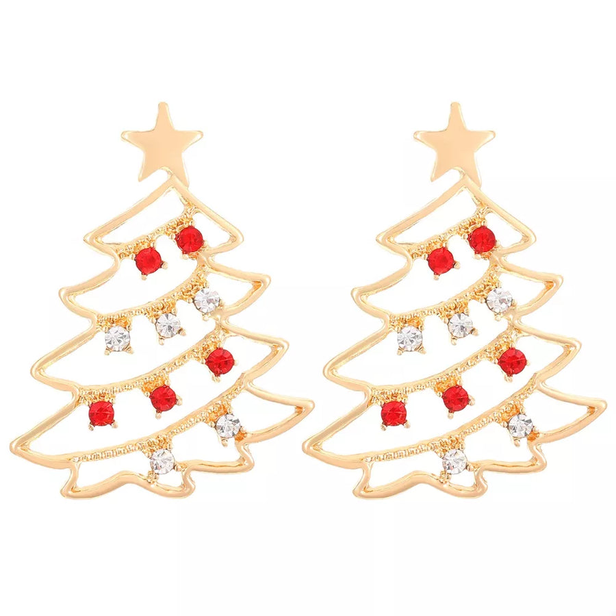 red earrings with zircon embellishment and not applicable