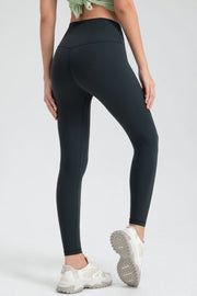 Dark Navy performance leggings with high waist and sculpted seams.