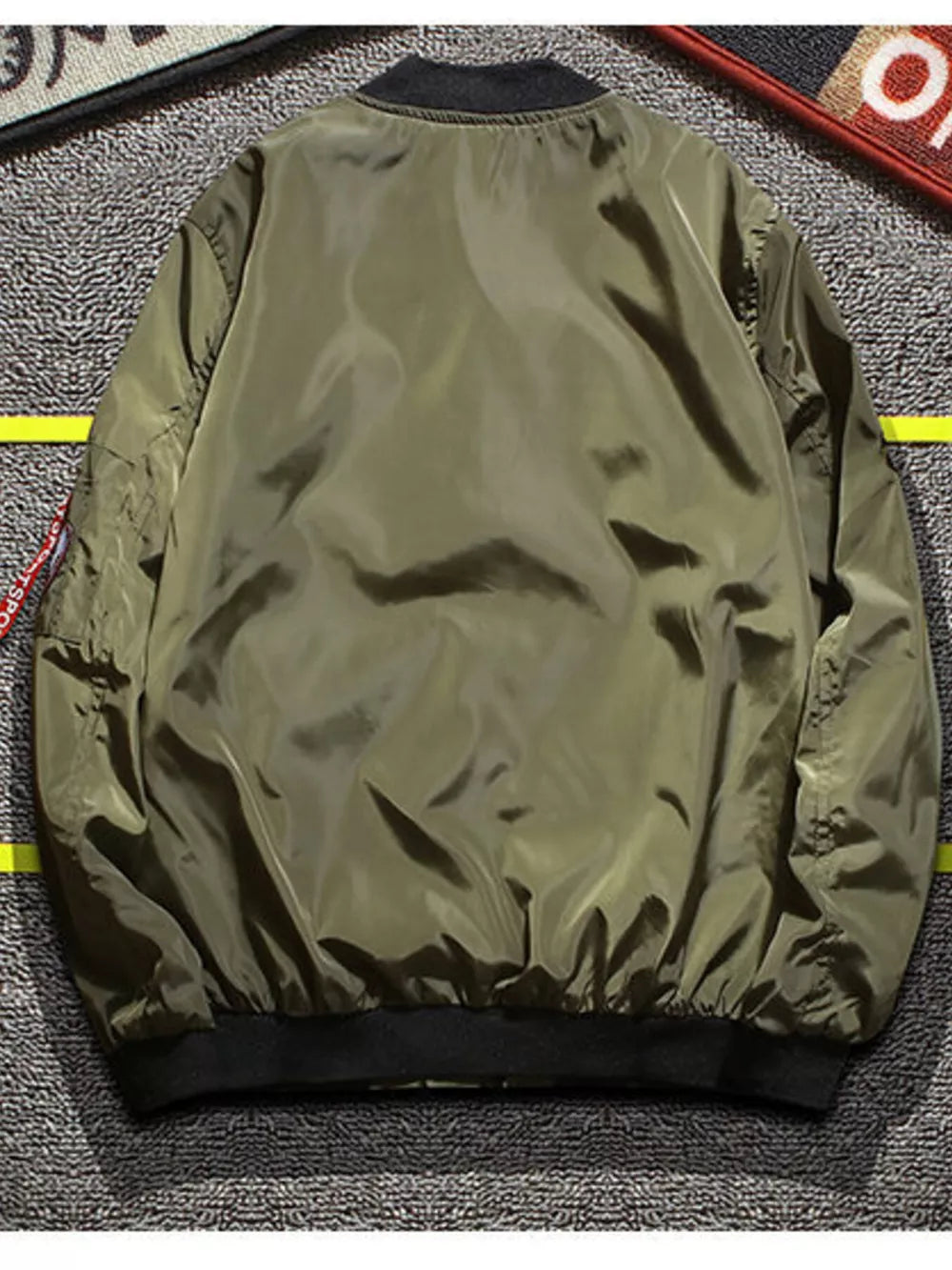 Black Men's Plus Size Military-inspired Bomber Jacket