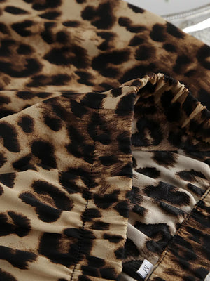 lounge set featuring leopard in Leopard with 100% polyester Care instructions: Machine wash cold texture