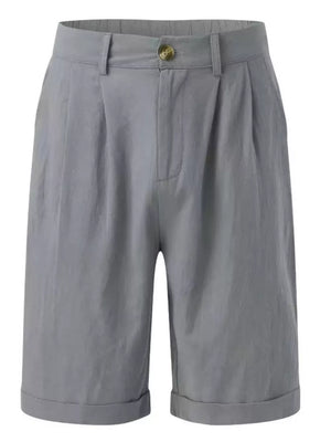 Army Green Men's Classic Pleated Full Size Shorts Plus Size