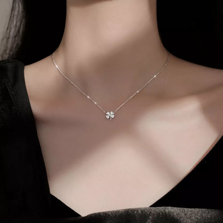 silver necklace with 15.7 inches and spring ring clasp
