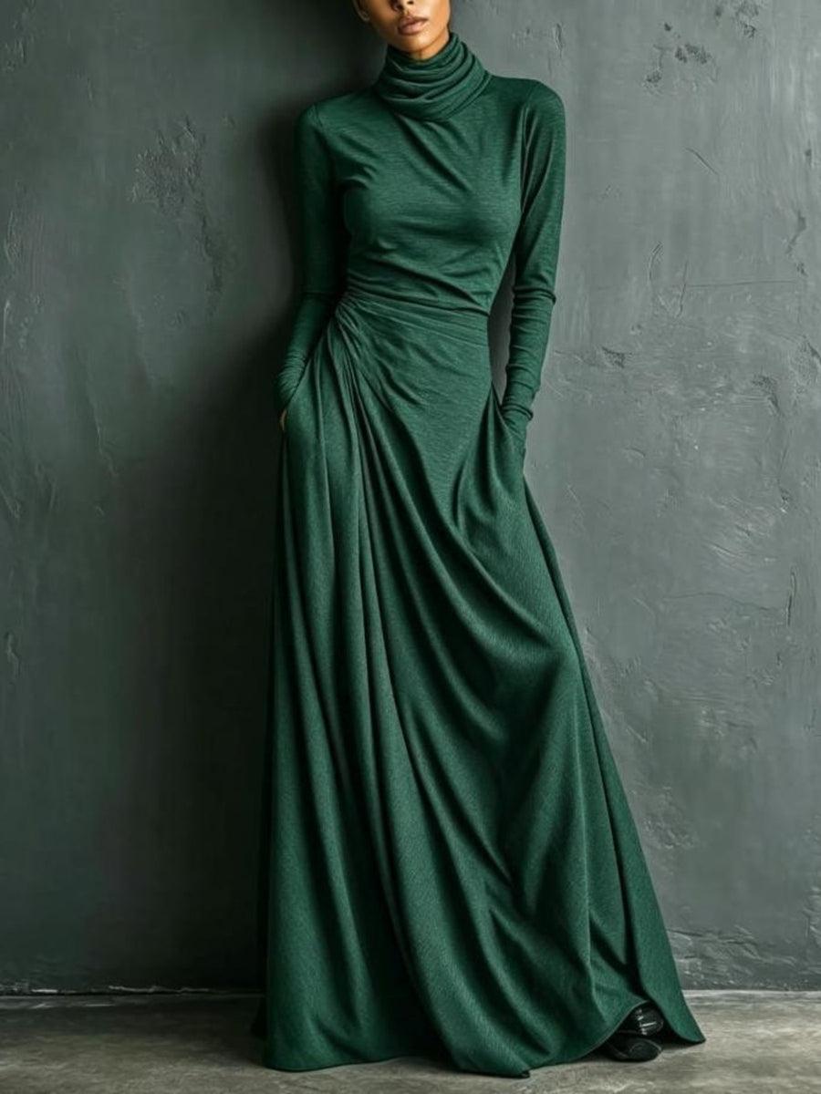 Dark Green maxi dress with maxi and pullover