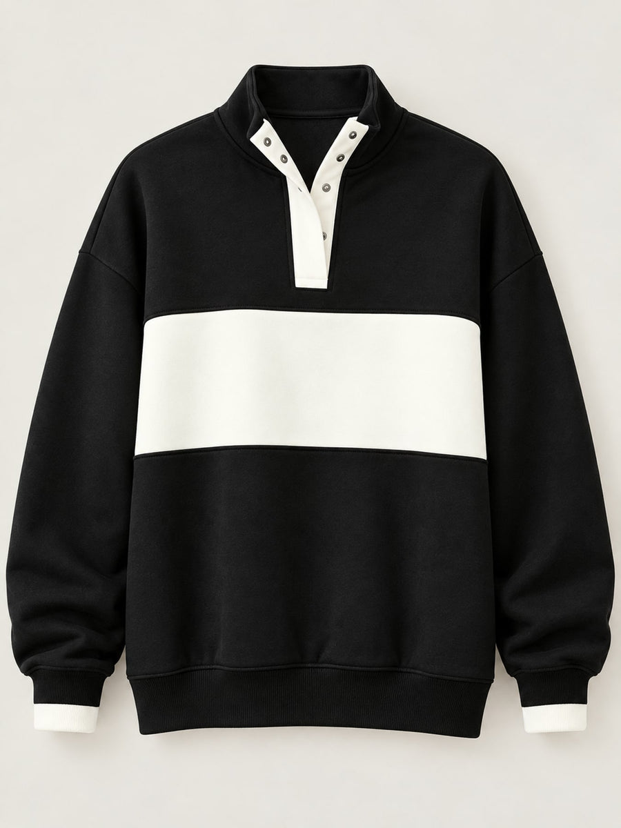 sweatshirt featuring color-block, abstract-print in Orange with Polyester 95% Care instructions: Machine wash texture