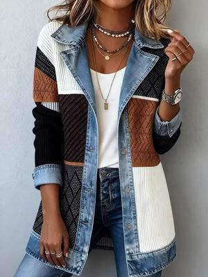 Black relaxed cardigan with collared