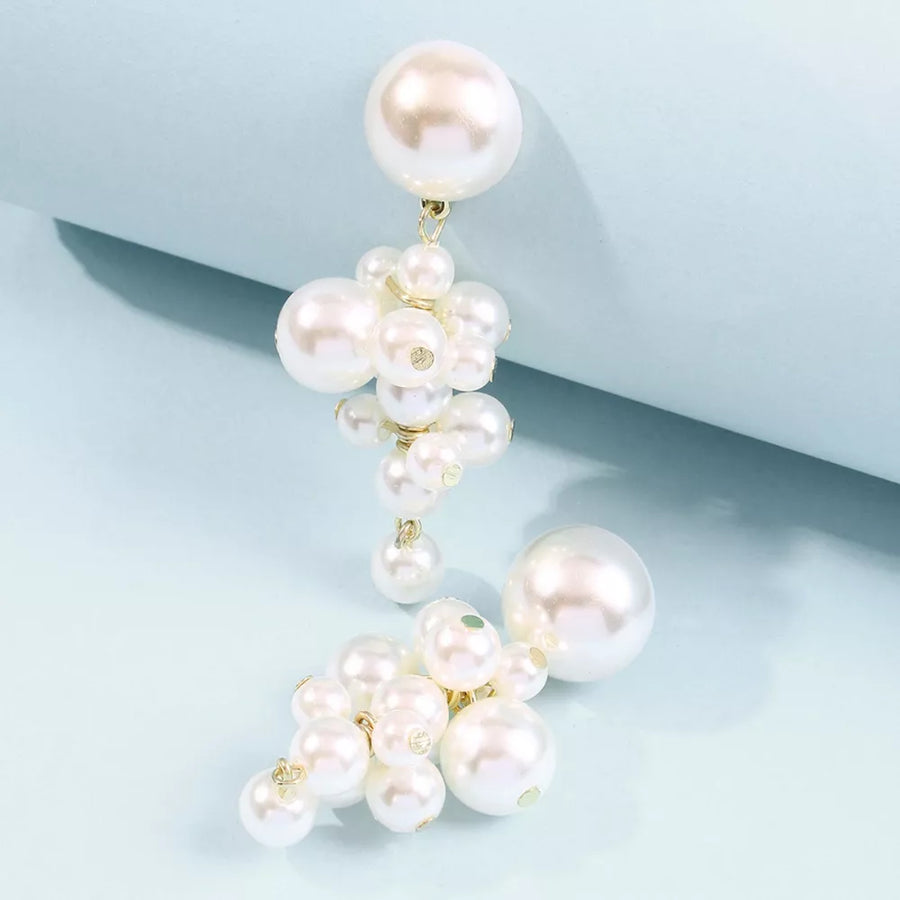 ivory earrings with long and post-back