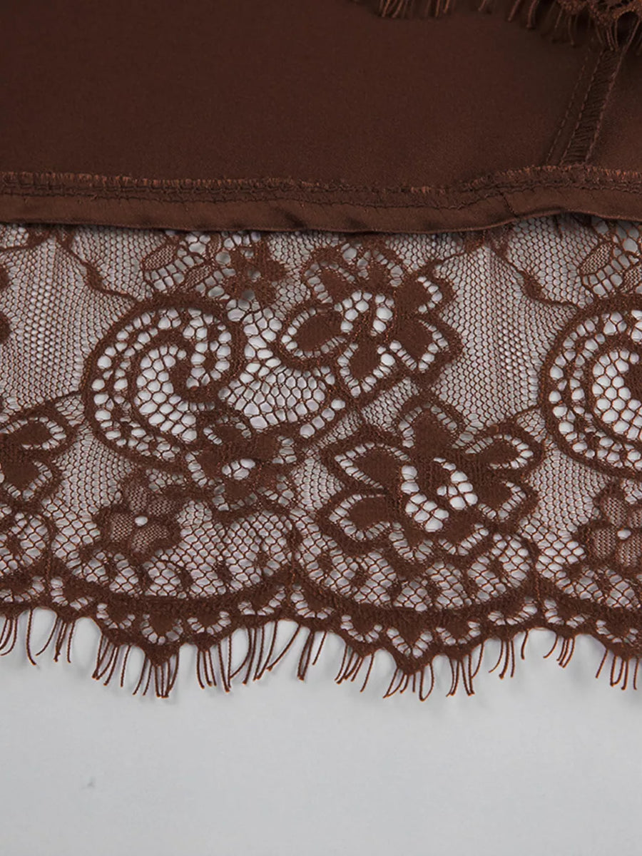 romantic camisole in Brown with halter