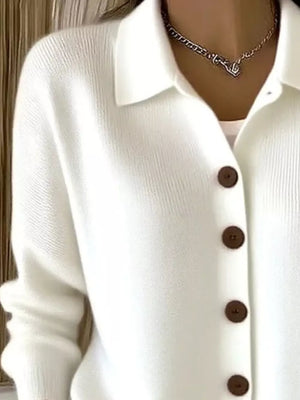 Burgundy Button-up Long Sleeve Cardigan