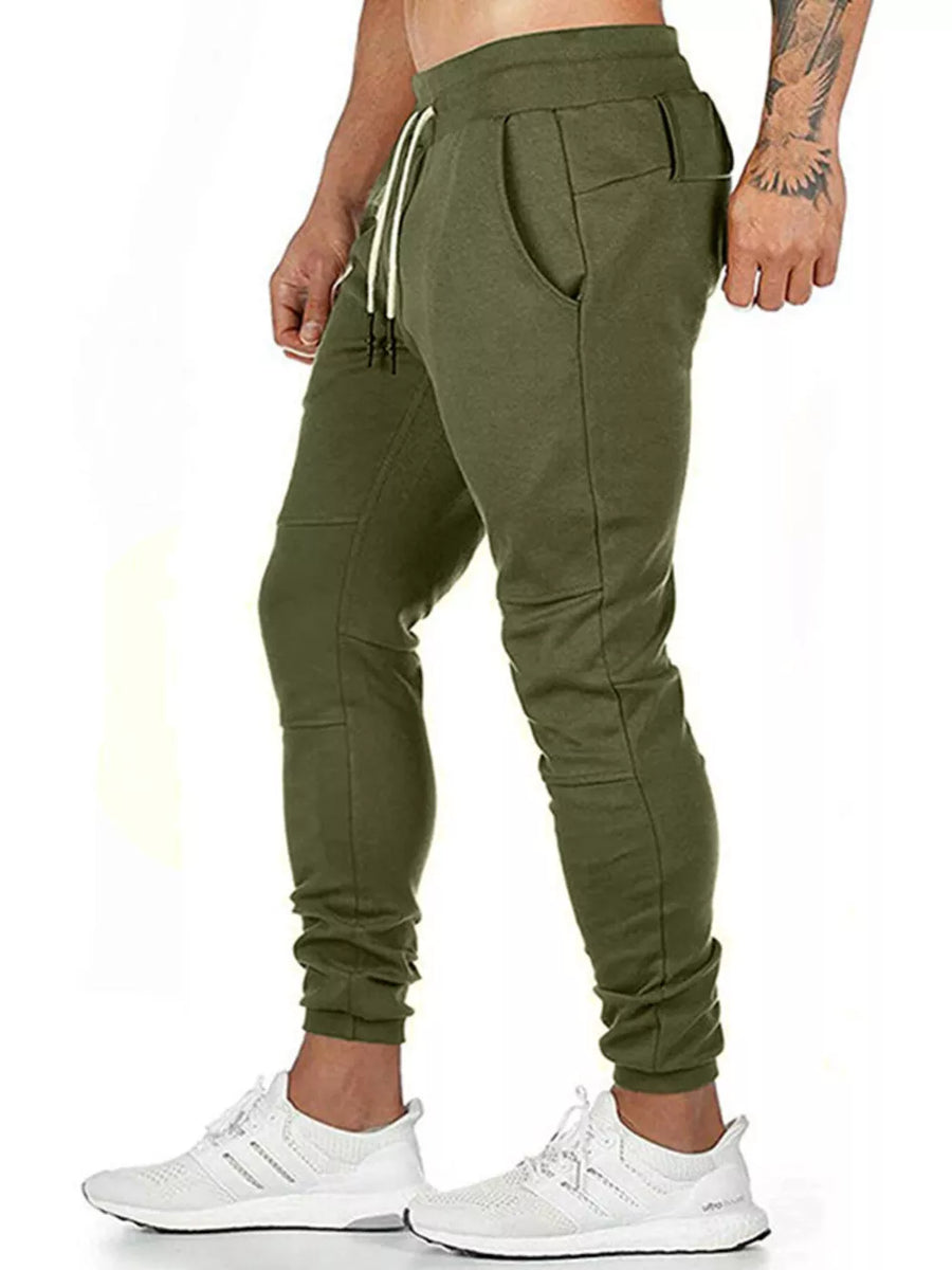 Men's Drawstring Slim Fit Joggers in Black