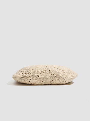 tote in cream with crochet and hollow-out