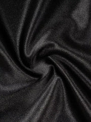 Black satin skirt fabric with a lustrous sheen and soft drape.