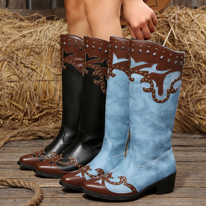 boots in light blue featuring point toe and straight fit