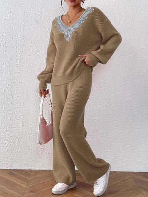 Black sweater set with full-length and pullover