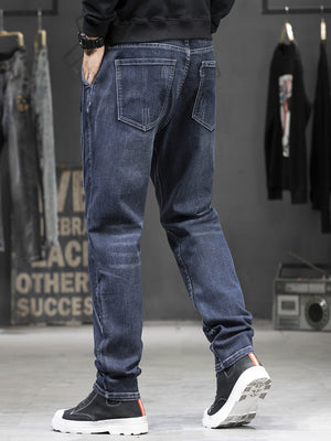 French Blue jeans with full-length and zip-front