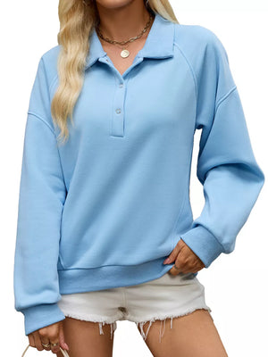 classic sweatshirt in slate gray with collared