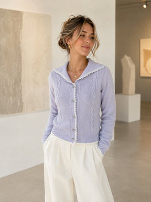 100% polyester Care instructions: Machine wash cold cardigan in White with regular silhouette