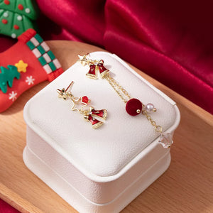 Gold earrings with dangle, 2.7 inches and post-back